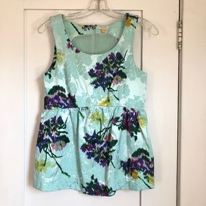Leifsdottir Light Green Floral Sleeveless Blouse
